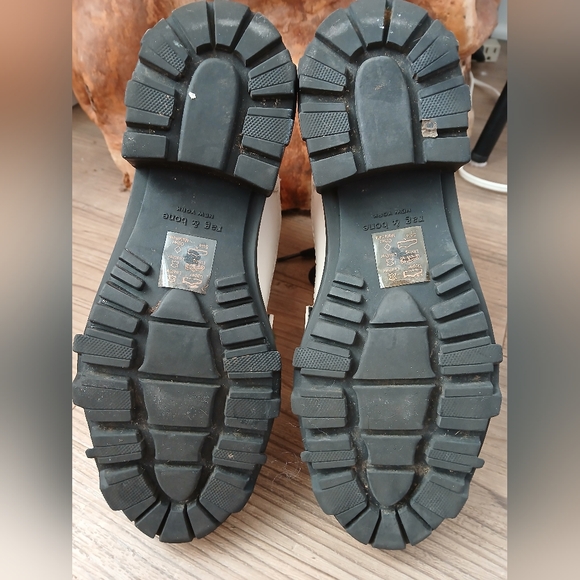 Women's RAG and BONE White LEATHER Lace Up COMBAT BOOTS Shoe Size 8/38 - Picture 7 of 10